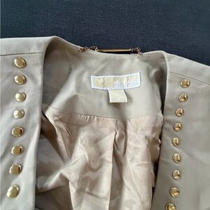 Michael Kors Beige Trench Coat with Gold Buttons